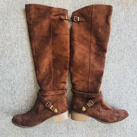 Knee Faux Suede Brown Boots | Poshmark